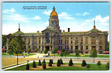 Original Old Vintage Postcard State Capitol Building Cheyenne Wyoming USA picture