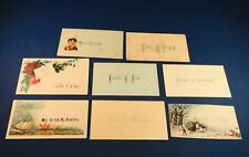 EIGHT: Antique Calling Cards - Embossed Lithograph Prints Etc. Etc. picture