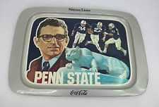 Vintage NCAA Penn State Joe Paterno Coca Cola Metal Tray Penn State Football 70s picture