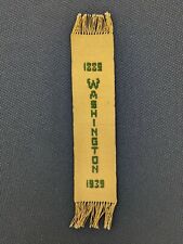 Antique 1839 - 1939 WASHINGTON, MISSOURI Centennial Hand Woven Ribbon Vintage picture