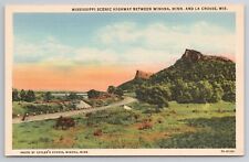 1937 Postcard Mississippi Scenic Highway Between Winona MN & La Crosse WI picture