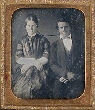 Couple Unusual Headstand Attached To Both Heads 1/6 Plate Daguerreotype S612 picture