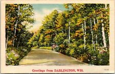 Postcard 1945 Greetings from Darlington Wisconsin A91 picture