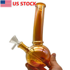 8 Inch Glass Hookah Reflective Glass Bongs Perc Smoking Water Pipe + 14mm Bowl picture