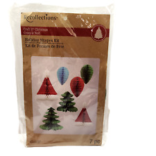 New Recollections Holiday Honeycomb Shapes Christmas Kit Santa Hats Trees Bulbs picture