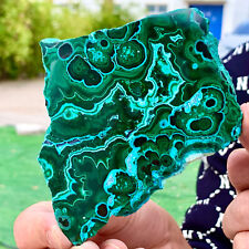 228G Natural chrysocolla/Malachite transparent cluster rough mineral sample picture