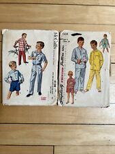 Vintage Lot Of 2 1950s Boys Patterns Sz 6 Shirt Shorts Pants Pajamas Coveralls picture