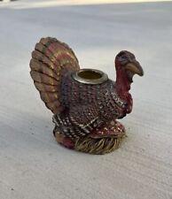 Vintage Rare Thanksgiving Antique Turkey Candle Holder Ceramic Collectible picture