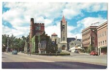 Nashua New Hampshire c1950's Main Street, Library, First Congregational Church picture