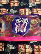 Vintage LISA FRANK Bag Tote Kittens Zip Top Bright Colors Pink Purple Y2K picture