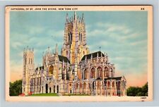 New York City NY, Cathedral St John Divine New York c1950 Vintage Postcard picture