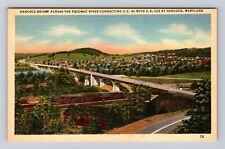 Hancock MD- Maryland, Hancock Bridge Across The Potomac River, Vintage Postcard picture