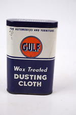 1952 Gulf Motor Oil Auto & Furniture Cleaning & Polishing Cloth Tin Can picture