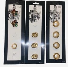 Vintage Gold Tone Button Covers Assorted Lot Of 9 picture