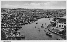 Singapore Malaysia River Scenic View Boats OLD PHOTO picture
