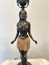 Vintage Hawaiian Dodge style type hula girl lamp With original skirt picture