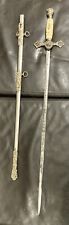 Antique Henderson Ames Knights Templar Masonic Sword and Scabbard W/ Engravings picture