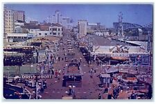 c1960's Looking East Along The Famous Long Beach Pike And Fun Area CA Postcard picture