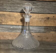 Vintage Pressed Glass Ships Decanter w/ Original Stopper picture
