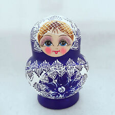 10Pcs/Set Russian Nesting Dolls Matryoshka Wooden Handmade Toy Craft Decor ha picture
