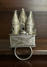 Judaica Russian Jewish Wedding Ring Sz 13 Moscow 1893 Silver Large  2-7/8” picture