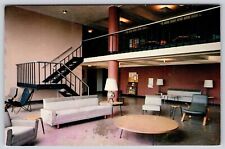 Seattle Washington Mens Residence Hall Interior Upstairs Lounge Chrome Postcard picture
