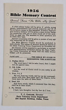 1956 Bible Memory Contest Baptist Union Dallas TX Vintage Pamphlet Scriptures picture