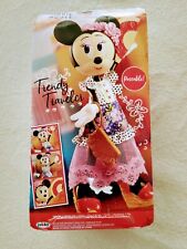 Disney Minnie Mouse Doll Jakks Trendy Traveler Posable Toy Doll Purse Fan Dress picture