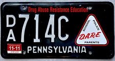 2011 Pennsylvania DARE Drug Abuse Resistance Education License Plate EXPIRED picture
