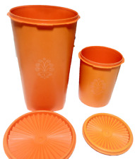 Vintage Tupperware Orange Servalier Nesting Canister Set picture