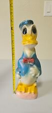Large Vintage Chalkware Donald Duck Ceramic Carnival Circus Prize Statue 13.5