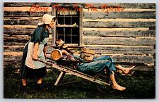 Ozarks MO-Missouri, Chore Time, Funny Humor, Women, Vintage Postcard picture