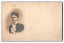 c1898 Candid Woman Private Mailing Card Atlantic City NJ Early RPPC Photo PMC picture