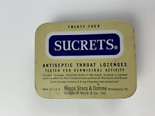 ⭐️ Vintage ⭐️ 1960s Empty Sucrets Throat Lozenges Old Tin Hinged Container picture