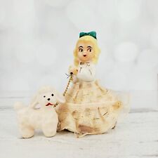 Vintage JL Co. Girl in Dress with Poodle on Leash Ceramic Figurine picture
