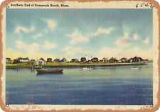 Metal Sign - Massachusetts Postcard - Southern End of Humarock Beach, Mass. picture