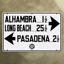 ACSC Alhambra Long Beach Pasadena highway road guide sign 1935 California 15x10 picture