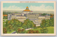 Postcard Library Of Congress, Washington, D.C. linen A57 picture