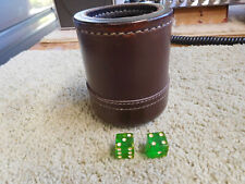 Vintage Leather Dice Cup w/Dice  (C) picture