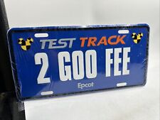 Walt Disney Test Track Goofy Epcot 2 Goo Fee License Plate New In Plastic Mickey picture