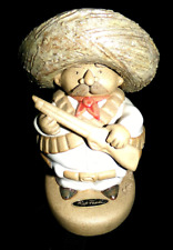 Vintage Rodo Padilla Sculpted Sogned Pottery Bandito or Man with Rifle MINT😃 picture
