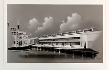 1980s New Orleans LA Delta Queen Steamboat Co Terminal Drawing VTG Press Photo picture