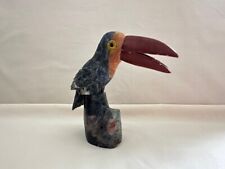 Vintage Hand Carved Natural Stone Toucan Bird Figurine picture
