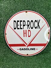 VINTAGE DEEP ROCK PORCELAIN SIGN HD GASOLINE GAS STATION ADVERTISING PUMP PLATE picture