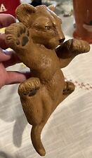 Vintage Studio Pottery Hobbyist Ceramic Lion Cub Hanging Signed Wall Art picture