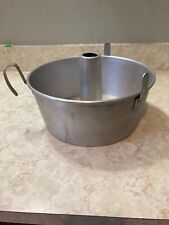 Vintage Mirro USA Aluminum 2 Piece Angel Food Cake Pan Lift Handle as 3rd Leg picture