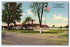 c1940s Post Headquarters Fort Cruiser Battle Creek Michigan MI Unposted Postcard picture