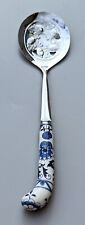VTG Prill Sheffield Serving Spoon Blue Onion Danube Stainless Porcelain England picture