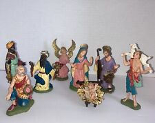 VINTAGE ITALIAN DEPOSE NATIVITY  SET 9 PCS.  MADE IN ITALY RARE picture