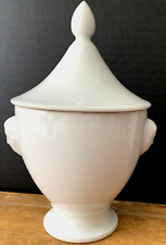 Antique French Paris Porcelain White Jar Sugar Bowl Container  picture